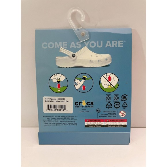 Crocs Jibbitz Shoe Charms - Ladies Night Collection - Wine Rose, Diamond - Picture 2 of 3